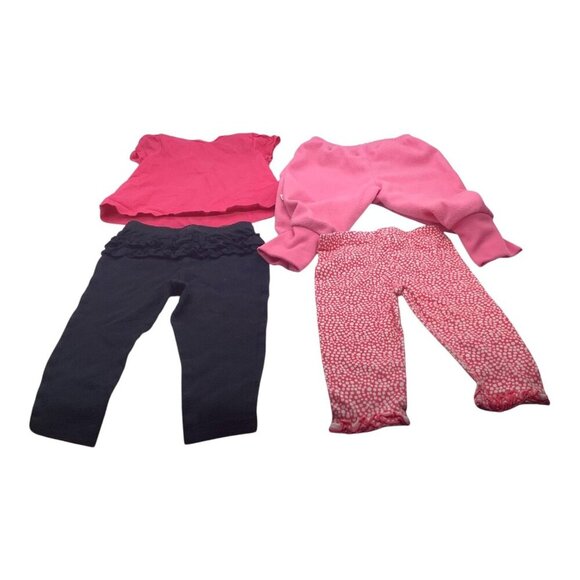 Carter's Baby Girl 4pc Clothing Lot 6-12M Pink & Black Giraffe Top & Pants - Picture 2 of 8
